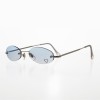 Minimalist frameless oval...