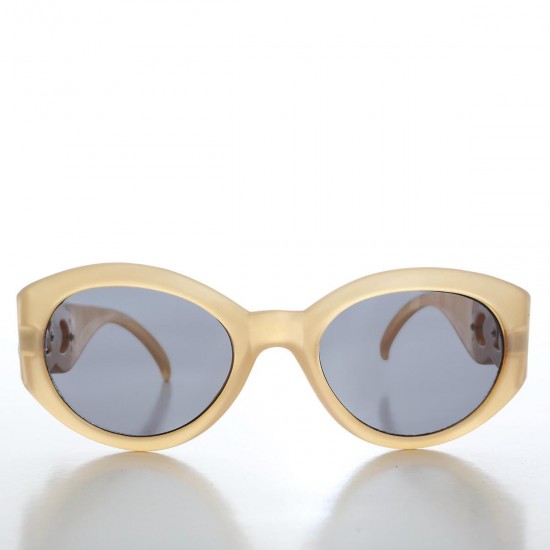 Cat-eye frame light gold...