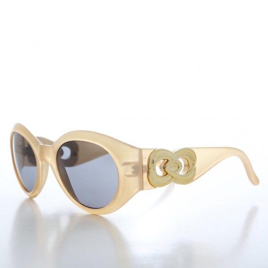 Cat-eye frame light gold...