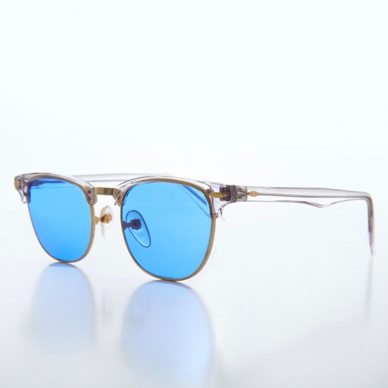 Half-frame design blue lens...