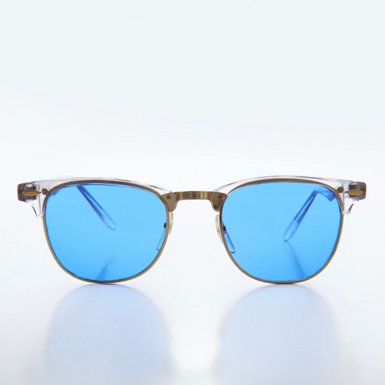 Half-frame design blue lens...